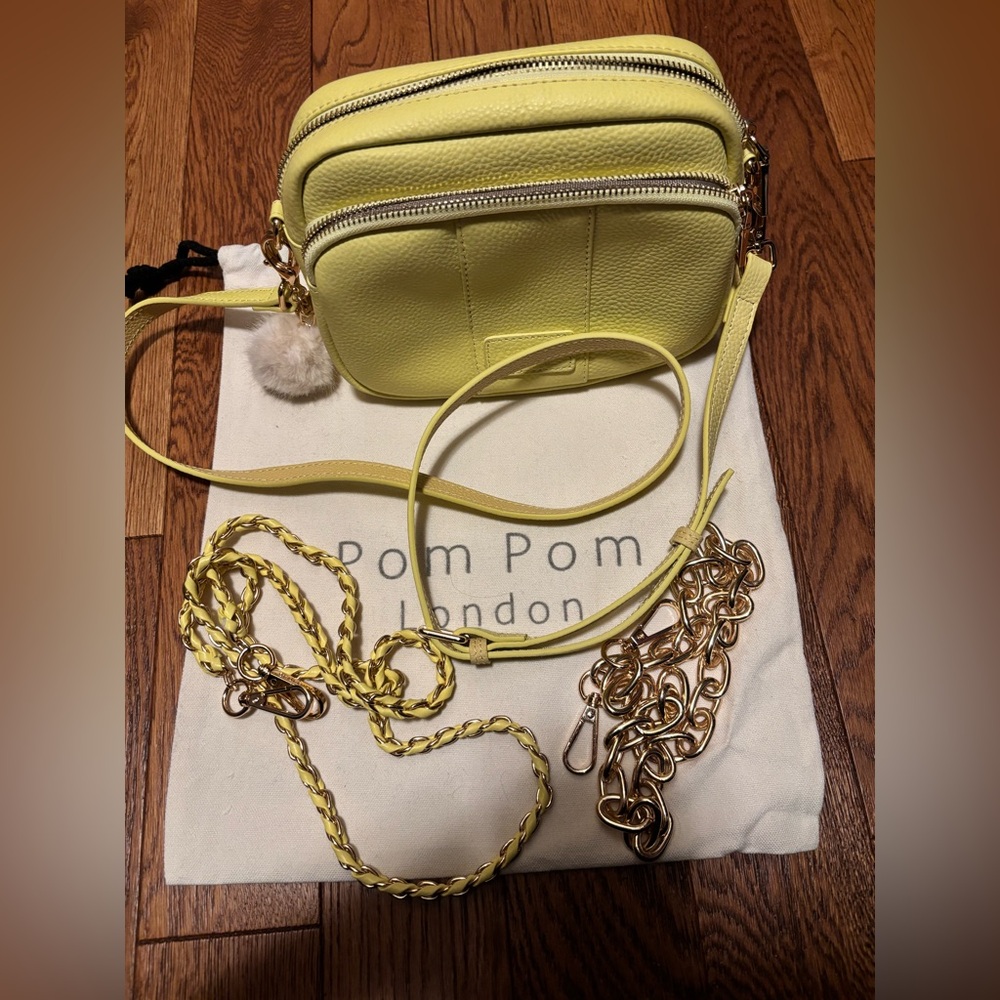 Pom Pom London lemon or butter yellow Crossbody Bag
